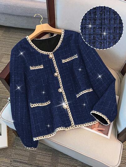 Franclia Chaqueta casual de mujer de talla grande con elegante encaje floral, adecuada para vacaciones, citas y fiestas