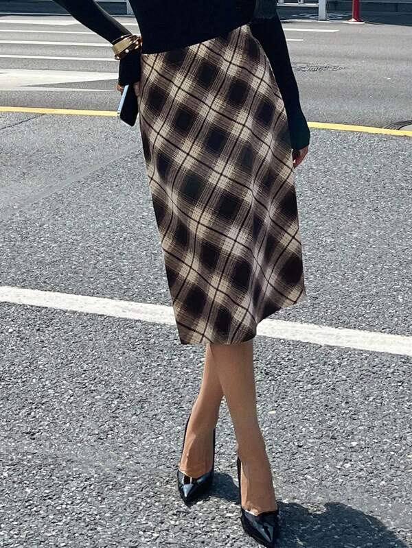 Livesso 女士格子裙秋季