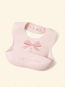 Cozy Pixies 1 件婴儿可爱蝴蝶结硅胶围兜，可水洗，易于打理 - 紅色 - 查看 8