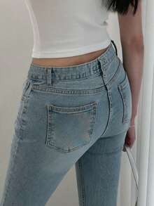 DAZY Women's Stretch Slim Fit Flare Elegant Jeans, All Season