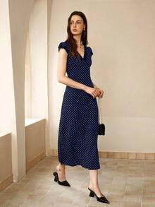 Cévolie Women's Elegant Polka Dot Dress, Summer