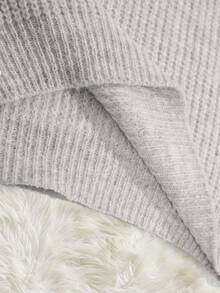 EURMUSE Men Polo Collar Stripe Knitted Regular Sweater - Grey - View 4