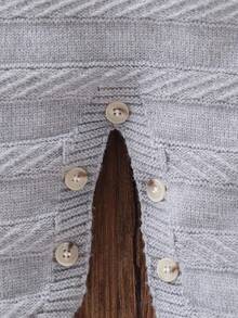 SHEIN 婴儿毛衣，新生儿男女款高领长袖针织连脚连体衣，秋冬舒适，优雅时尚，适合居家、日常穿着和旅行 - 灰色 - 查看 5