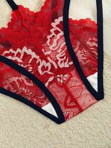 SpicyHot 1pc Sexy Red Lace Extreme Bondage Series Thong - Red - View 8