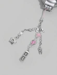 ROMWE Kawaii 1 件可爱蝴蝶结折叠梳子和镜子套装，返校气囊梳，DIY 便携式梳子镜子 - 淺灰色 - 查看 5