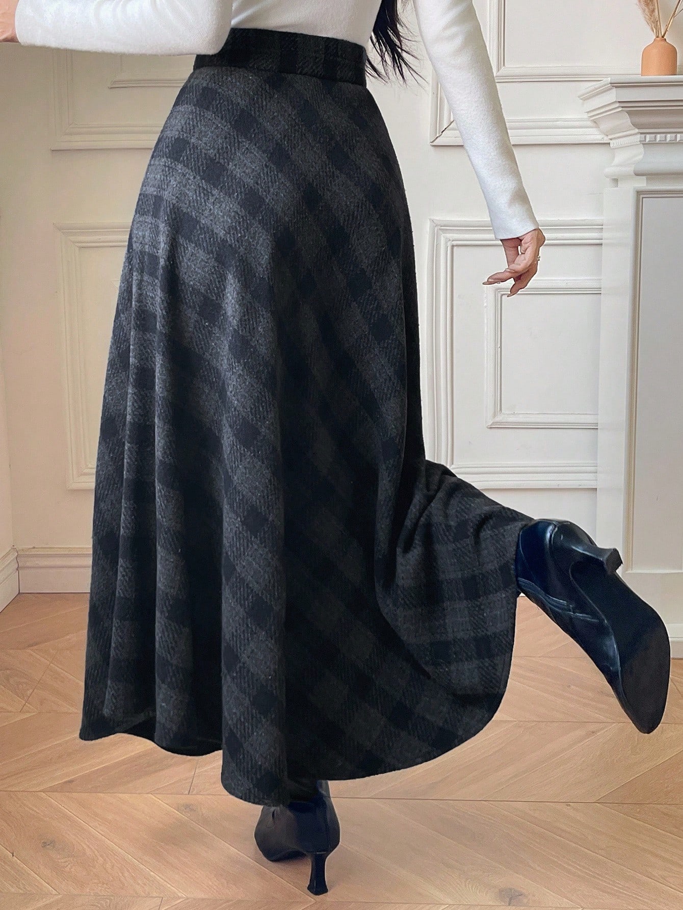 DAZY تنورة كاروهات أنيقة للنساء، مناسبة للتنقل، خر...