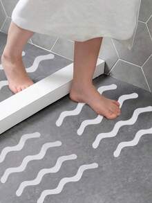 24pcs Anti Slip Shower Stickers Bathroom Anti-Slip Strip Peva Transparent Bathtub Anti-Slip Sticker Tape For Bathroom Tub Floor And Shower - Clear - View 2