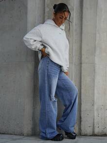 SAYEHFBABY B Distressed & Water Washed Straight Jeans - Medium Wash - View 6