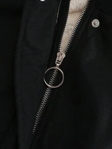 GlowEve Áo khoác parka dài tay có mũ lót giữ nhiệt, thắt eo, có túi, phong cách Pháp thanh lịch, cổ điển, đa năng, thời trang công sở, mùa thu/đông, màu be, thích hợp mặc đi làm hàng ngày - màu đen - Xem 6