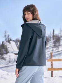 In My Nature Women's Solid Color Long Sleeve Hooded Casual Jacket With Zipper Pockets – Stylish And Versatile Outerwear - Blue - View 7