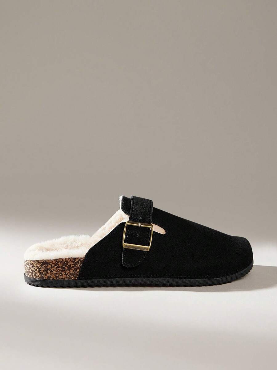 Solecia New Thick Sole Crossband Retro Buckle Women Holiday Casual Slip-On Sandals For Christmas - Black - View 1