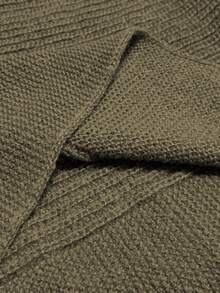 Elenzga Plus Size Solid Color Off Shoulder Drawstring Sweater, Multi-Color Fall - Army Green - View 7