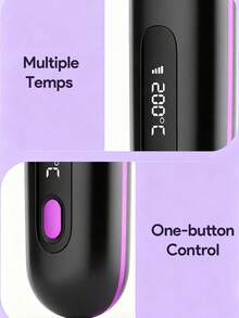 JMMO Cordless Hair Straightener Brush With LCD Display Temperature Adjustable, Portable Mini Straightening Brush For Travel, Negative Ion Hot Comb For Women Styling Hair Styler, Anti-Scald, Ceramic Coating - Black - View 5