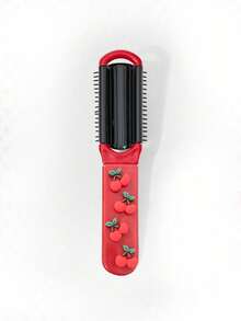 ROMWE Kawaii 1 件豹纹折叠梳子带镜子，便携式气囊梳子返校配件（图案放置随机） - 彩色 - 查看 2