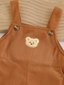 Cozy Pixies Baby Boy Casual Bear Print Jumpsuit, Autumn Baby Teddy Bear Outfit Baby Jumpsuit Bear Brown Baby Boy Outfit Mocha Baby Clothes Brown Baby Boy Jumpsuit - Brown - View 4