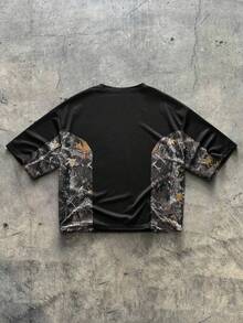 AXEPEAK 男士迷彩印花拼布T恤和裤子套装 - 彩色 - 查看 4