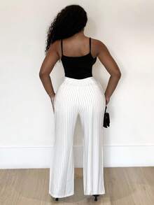 Alexandranx Women's Summer Streetwear Casual Basic Striped Wide Leg Sweatpants