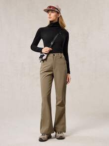 OutZeal 女式无 PFC 防水弹力喇叭裤户外徒步露营裤 - 卡其色 - 查看 5