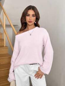 Easowa New Autumn/Winter Soft & Sweet Casual Loose Fuzzy Knit Pullover Sweater For Women,Cozy Fall And Winter Clothes For Women
