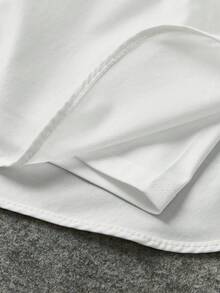 SHEIN Tween Girl 2 Pieces Solid Black & White, Minimalist Loose Comfortable Versatile Athleisure Sporty High Waist Design Snug Fit Tall Fit All-Match Moisture Wicking Sweat Absorbing Shorts For Spring/Summer - Multicolor - View 5