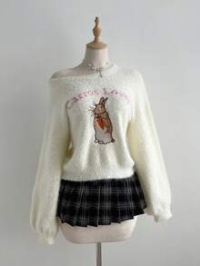 Elamini Cute & Casual Versatile Women Sweater - White - View 6