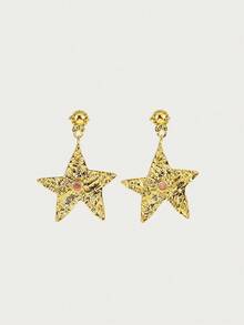 Glisma 1 Pair 18K Gold-Plated Fashionable Ocean Series Starfish Pendant Earrings For Women,Party,Night Club,Shopping,Vintage,PREMIUM,Zirconia,Rhinstone,Western Jewelry,Old Money,Gemstone,Outfits,Fall/Autumn/Winter,For Mom/Women/Girl/Mother,Premium