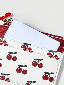 ROMWE Kawaii 樱桃印花卡包和零钱包 - 白色 - 查看 4