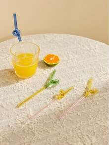 1 Ống hút thủy tinh Borosilicate | Bộ ống hút chịu nhiệt tái sử dụng | Dụng cụ pha chế cocktail & quầy bar thổi thủ công | Đồ uống thẩm mỹ cho gia đình & quán cà phê | Ống hút nhiều màu sắc, hình hoa, dài & mỏng tái sử dụng - Nhiều màu - Xem 1