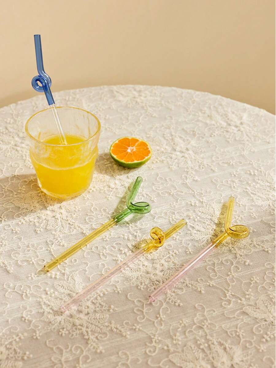 1 Ống hút thủy tinh Borosilicate | Bộ ống hút chịu nhiệt tái sử dụng | Dụng cụ pha chế cocktail & quầy bar thổi thủ công | Đồ uống thẩm mỹ cho gia đình & quán cà phê | Ống hút nhiều màu sắc, hình hoa, dài & mỏng tái sử dụng - Nhiều màu - Xem 1