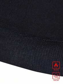 Calvornis Men's Thermal Lined Solid Color Turtleneck Pleated Long Sleeve Sweater, Fashionable For Autumn/Winter - Navy Blue - View 5