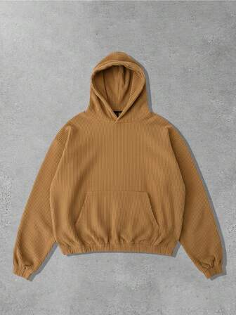 Street Life Felpa con cappuccio da uomo in tessuto con texture a costine, adatta per l'autunno/inverno