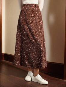 Écloséra French Retro Autumn High Waist Leopard Print Mid-Length Women's Skirt Women's Autumn Clothing Matching Women's Skirt For Going Out Women's Casual Wear Cheetah Print Women's Skirt