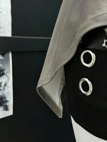 EgrlEra Women's Asymmetrical Hem Printed Long Sleeve Crew Neck T-Shirt, Military Green