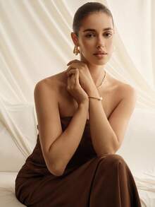 Opalesca 1 Stück 18K vergoldete gold/cremeweiße strukturierte Kette Barock Perle verstellbares Armband, retro eleganter Premium strukturierter leichter Luxus blassbeständiger exquisiter Goldschmuck für Feiertags-Party, Date, Bankett, Zusammenkünfte, Urlaub, Alltagstragen, Frauen/Mütter/Mädchen Herbst/Winter, Fest, Feiertag, Urlaub, Neujahr/Weihnachten/Valentinstag Geschenke, Muttertags Geschenk