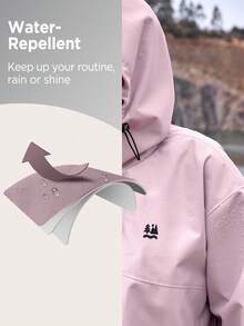 In My Nature 女式花卉印花落肩长袖连帽休闲夹克女式徒步旅行服装