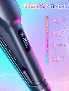 JMMO 海滩宝贝卷发器，升级离子卷发棒，卷发器，2 筒卷发器，防烫伤，百万离子和快速波浪，智能定时器和 13 个可调节温度，易于使用，适合女性的美发工具，毕业生日假期夏季秋季 Y2K 时尚化妆化妆品除草派对海滩旅行露营户外学校校园节日装饰礼物 - 欧盟插头 - 灰色 - 查看 6