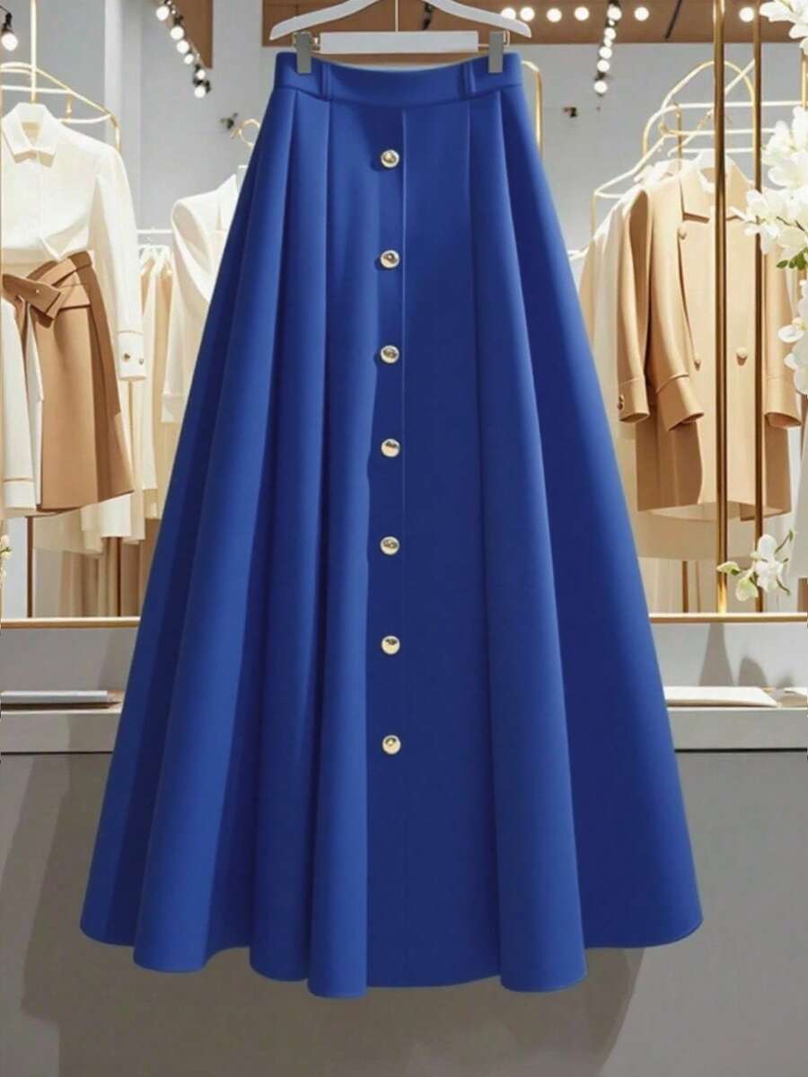 Franclia Váy tốt nghiệp màu trắng đơn giản, phong cách Pháp, thanh lịch, giản dị, đa năng dành cho nữ, trang phục mùa hè - Màu xanh lam - Xem 1