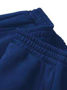 JNSQ JNSQ 2pcs/Set Tween Boy Casual Colorblock Letter Print Loose Fit Hoodie Sweatshirt And Drawstring Waist Sweatpants, Suitable For Autumn, Winter Daily Wear, Outdoor Activities, Vacation, Streetwear, Party And Leisure