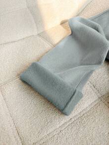 EMERY ROSE New Fashion Autumn/Winter Round Neck Fluffy Loose Casual Slouchy Knitted Wide Leg Pants & Sweater 2 Pieces Set - Light Grey - View 7