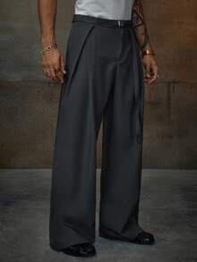 AXEPEAK 男士秋季百褶口袋休闲宽松裤 - 灰色 - 查看 1