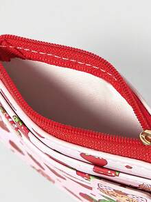 ROMWE Kawaii Portamonete e portacarte con stampa a fragole a tutto disegno