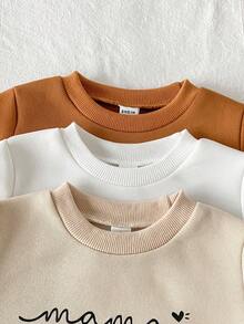 6pcs/Set Baby Girls Thermal Lined Crew Neck Long Sleeve T-Shirt And Elastic Waist Pants Set, Suitable For Commuting, School, Casual, Vacation, Sports, Autumn/Winter, 6M-3T, Children Clothing, Toddler Clothing, Infant Clothing, Toddler T-Shirt, Toddler Pants Baby Autumn Winter Outfits Baby Casual Sets Neutral Baby Clothes Unisex Baby Girl Sweat Set Fall