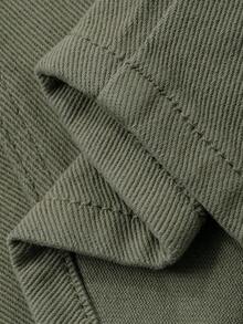 Dazy-Less Quần jeans nữ dáng rộng, ống loe có túi, kiểu dáng công sở thường ngày. - xanh quân đội - Xem 3