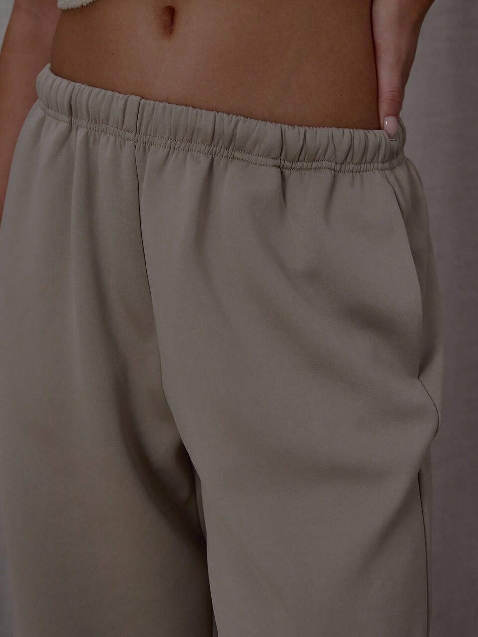 Elasticated Waist Drawstring Wide Leg Joggers Bottoms Only Streetwear Cute Classy Casual Sexy Going Out Toffee Elegant Summer