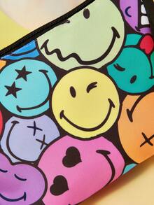 SmileyWorld® | SHEIN 1 Túi đựng mỹ phẩm nhẹ, in họa tiết hoạt hình, thích hợp để đựng mỹ phẩm, văn phòng phẩm, đồ dùng hàng ngày, thiết bị điện tử, rất tiện dụng khi đi làm, đi học, du lịch, phù hợp cho cả nam và nữ, học sinh. - Nhiều màu - Xem 5