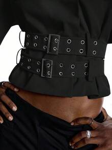 LYSMO 2025新款极简主义秋季女式黑色时尚夸张设计超大连帽长袖夹克飞行员夹克，适合万圣节装扮、商务休闲、返校季、Y2K风格、街头哥特风披风等场合，温暖舒适，适合秋冬季穿着。 - 黑色 - 查看 8