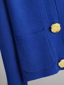 INAWLY Women's Casual Long Sleeve Top And Wide Leg Pants Sweater 2 Pieces Set - Blue - View 4