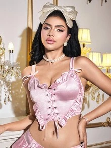 FairyFlirt 粉色爱心系带公主风内衣 - 粉色 - 查看 6