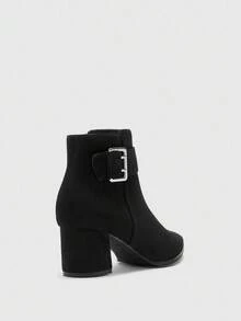 CUCCOO BIZCHIC 女式尖头扣环设计休闲时尚踝靴 - 黑色 - 查看 8