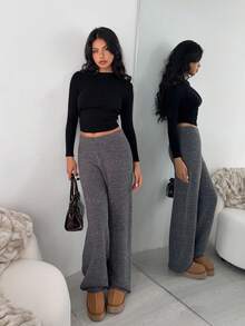 K-Vae Celana Rajut Berpayet Wanita, Musim Gugur/Dingin - Grey - View 4